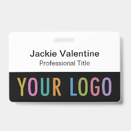 クリップラニヤードまたはリール付きブラックPVCネームバッジ バッジ