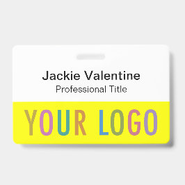 クリップリールまたはラニヤード付き黄色PVCネームバッジ バッジ