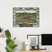 クリップルクリークCOパノラママップ – 1896 ポスター (ホームオフィス)