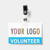 クリップロゴ付きPVCプラスチックボランティアバカスタムッヂ バッジ (Front with Clip)