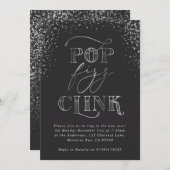 クリッポップ・アートのクフィザーズ銀のホリデーパーティーへの招待 シーズンカード (正面/裏面)