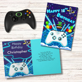 クリティカルヒット!ゲーマーさんお誕生日おめでとうございます(15歳) カード