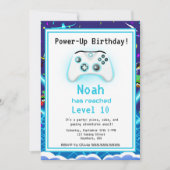 クリティカルヒット！ゲーマーの楽しい10歳の誕生日パーティーの招待状 招待状 (正面)