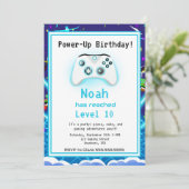 クリティカルヒット！ゲーマーの楽しい10歳の誕生日パーティーの招待状 招待状 (スタンド正面)