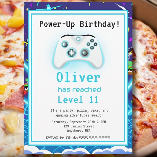 クリティカルヒット！ゲーマー歓喜の11歳の誕生日招待状 招待状