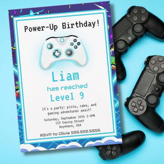 クリティカルヒット!9歳の誕生日おめでとう エピックゲーマー 招待状
