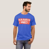 クリティカルポリティカルブルーウェーブHarris Walz 2024 Tシャツ (正面フル)