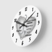 クリティカル気にナースグレーハートカスタムナース時計 ラウンド壁時計 (傾斜)