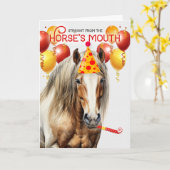 クリデデールクリ荷車を引くットホースおもしろい誕生日 カード (黄色い花)