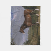 クリデール・スタリオン（サラブレッド・ホース）（動物） フリースブランケット (正面)