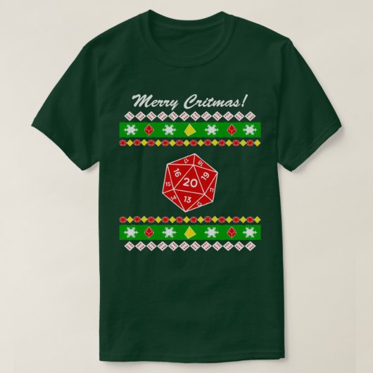クリトマスメリー醜いクリスマスセーター Tシャツ (デザイン正面)