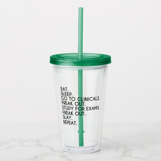 クリニおもしろいカル転倒のナース学習への贈り物 アクリルタンブラー (正面)