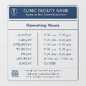 クリニックの営業時間 ネイビーブルー ウィンドウクリング ウィンドウサイン (シート)