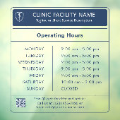 クリニックの営業時間 ネイビーブルー ウィンドウクリング ウィンドウサイン (シート3)