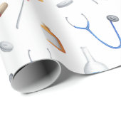 クリニック医師およびナース医療ツール誕生日 ラッピングペーパー (ロールコーナー)