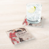 クリニック・チェロン・ヴィンテージ・ドッグ・キャット・スタインレン・ポスター ガラスコースター (アングル)