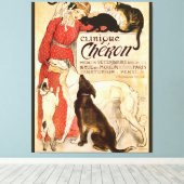 クリニークチェロンヴィンテージ獣医広告 キャンバスプリント (インサイチュ (ウッドフロア))