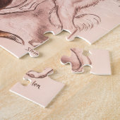 クリニークヴィンテージドッグキャットスティインレンポスター ジグソーパズル (側面)