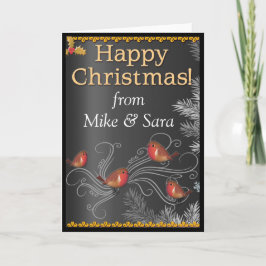 クリパーソナライズされたスマスカードブラック、金ゴールド、シルバー シーズンカード