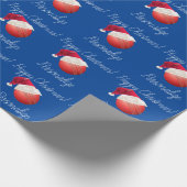 クリパーソナライズされたスマスクリケットボールサンタホリデー  ラッピングペーパー (角)