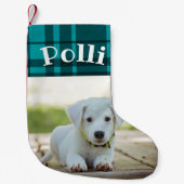 クリパーソナライズされたスマスストッキング名前をカスタムする スモールクリスマスストッキング (正面)