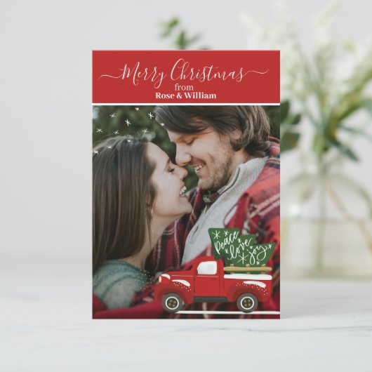 クリパーソナライズされたスマストラックの挨拶状 サンキューカード (スタンド正面)