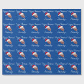 クリパーソナライズされたスマスフットボールサンタホリデーワラ ラッピングペーパー (フラット)