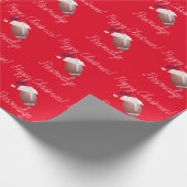 クリパーソナライズされたスマスフットボールサンタホリデーワラ ラッピングペーパー (角)