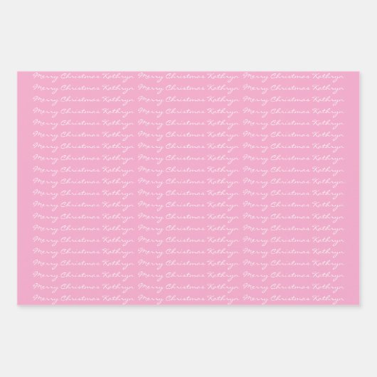 クリパーソナライズされたスマスフラミンゴス ラッピングペーパーシート (正面2)