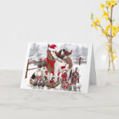 クリパーソナライズされたスマス家畜グリーティングカード カード (黄色い花)