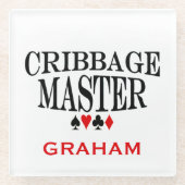 クリパーソナライズされたベッジマスター ガラスコースター (正面)