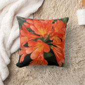 クリビアミニアタ-オレンジの美しい花 クッション (ブランケット)