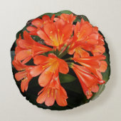 クリビアミニアタ – ザオレンジ色の美しい花 ラウンドクッション (裏面)