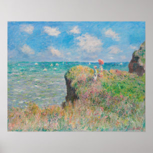 クリフウォークアットポーヴィル(1882)by Claude Monet ポスター