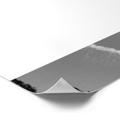 クリフサイドクラウドヨセミテスカイブラック&ホワイト写真 ポスター (角)