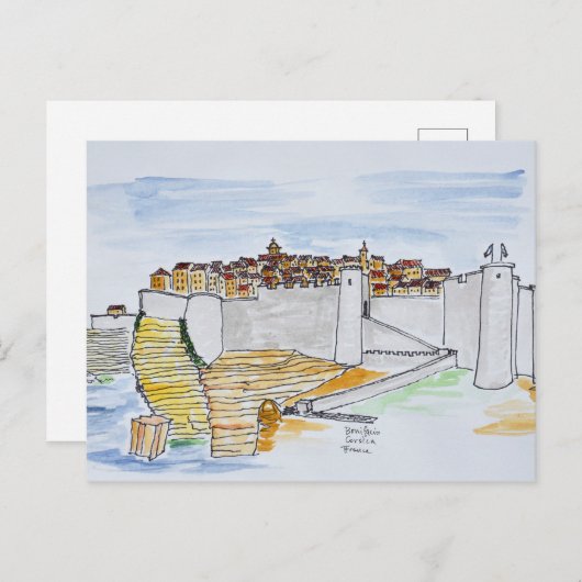 クリフサイドシティオブボニファシオ | Corsica，フランス ポストカード (正面/裏面)