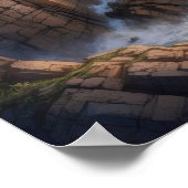 クリフサイドブルー海波沿岸 ポスター (角)