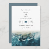 クリフスハイランドコーストウォーターカラービーチ結婚式 招待状 (正面/裏面)