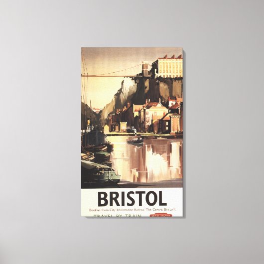 クリフトンサスペンションブリッジアンドボート キャンバスプリント (正面)