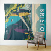 クリフトンサスペンションブリッジレトロブリストルウォール タペストリー (インサイチュ(横))