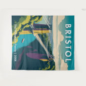 クリフトンサスペンションブリッジレトロブリストルウォール タペストリー (正面(横))