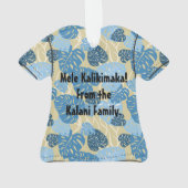 クリフハンガーハワイアンモンステラリーフアロハシャツ オーナメント (裏面)