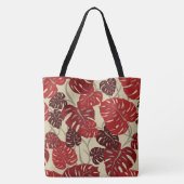 クリフハンガーハワイアンモンステラリーフビーチバッグ トートバッグ (裏面)