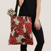 クリフハンガーハワイアンモンステラリーフビーチバッグ トートバッグ (クローズアップ)