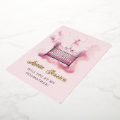 クリブ妖精の水の色の写真ゴッドマザー提案 箔招待状 (回転した状態)