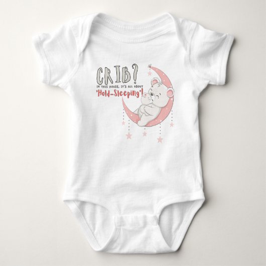 クリブ？この家は全て「眠れない」の話だ ベビーボディスーツ (正面)