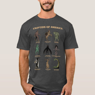 クリプティドシャツモンスターオブアメリカ教育地下聖堂 Tシャツ
