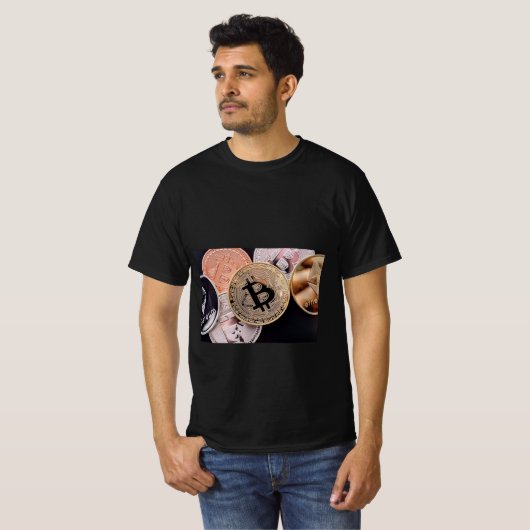 クリプトキング： Bitcoin & Blockchain Tシャツ (正面フル)