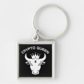 クリプトクイーンパーソナライズされたブラック キーホルダー (正面)