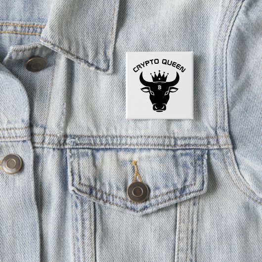 クリプトクイーンパーソナライズされたホワイト 缶バッジ (インサイチュ)